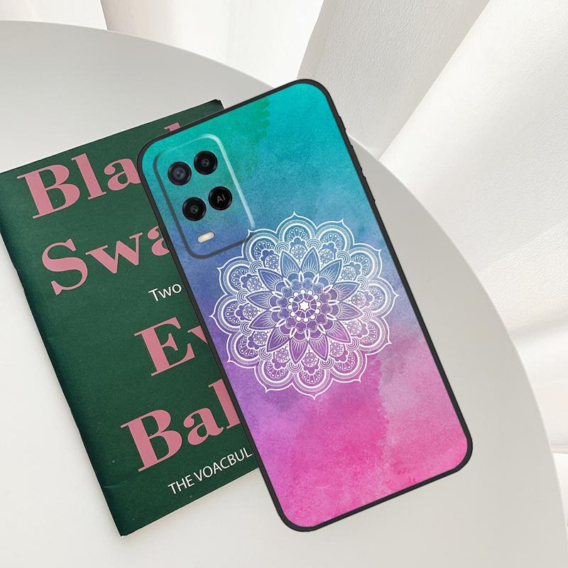 Flowers Mandala Floral Case For Oppo A58 A78 A98 A15 A16 A17 A52 A72 A76 A96 A54 A74 A94 A57 A77 A54S A57S Cover