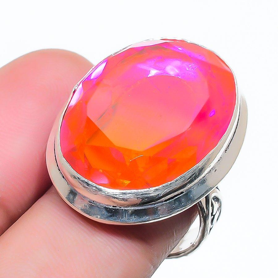 Natural Pink Rubillite Gemstone 925 Sterling Silver Jewelry Ring Size 5 AR-17164