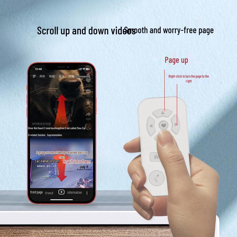 Rechargeable Bluetooth Remote for Phone: Photo, Video, and Short Video Control with Douyin and Ebook Reading Features