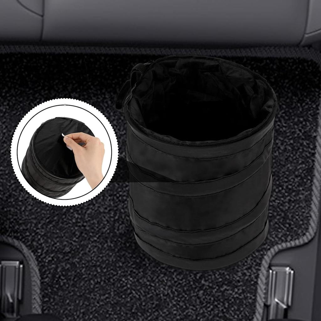 DIVINA VITAE 2Pcs Car Trash Can, Collapsible Trash Bin With Elastic Band, Waterproof Hanging Trash Bag, Pop-Up Car Garbage Can For Garbage Camping