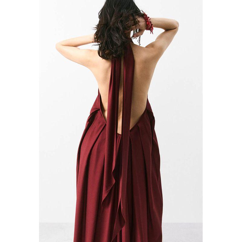 Summer New Arrival Women's Loose Halter Open Back Long Fashion Dress Dress 1294745