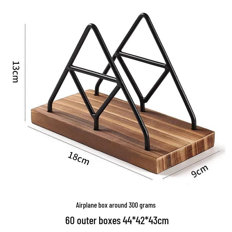 In-Stock Retro Triangle Wooden Desktop Napkin Holder for Cafes and Restaurants