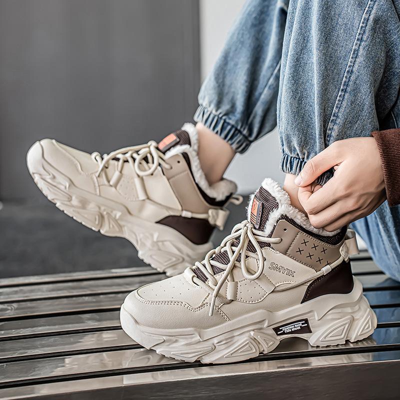 Winter high-top velvet thickened warm cotton shoes thick-soled outdoor cold-resistant snow boots casual sports shoes