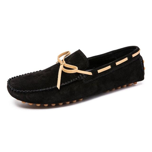 Men Mocassin Shoes Man Loafers Moccasins Mens Leather Casual Big Shoes Large Sneakers Gommino Driving Shoes Plus Size 47 Black