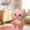 Matte Finish Jewelry Holder Cute Cat Storage Tray, with Deep Plate Slot, Pink Shaped Organizer Resin Decorative Ornament, for Dressing Table And