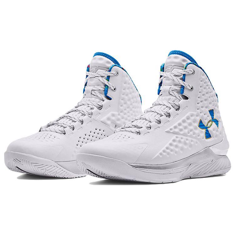 Under Armour Curry 1 Splash Party 2022 Men Sneakers White Metallic-Silver 3026050-100