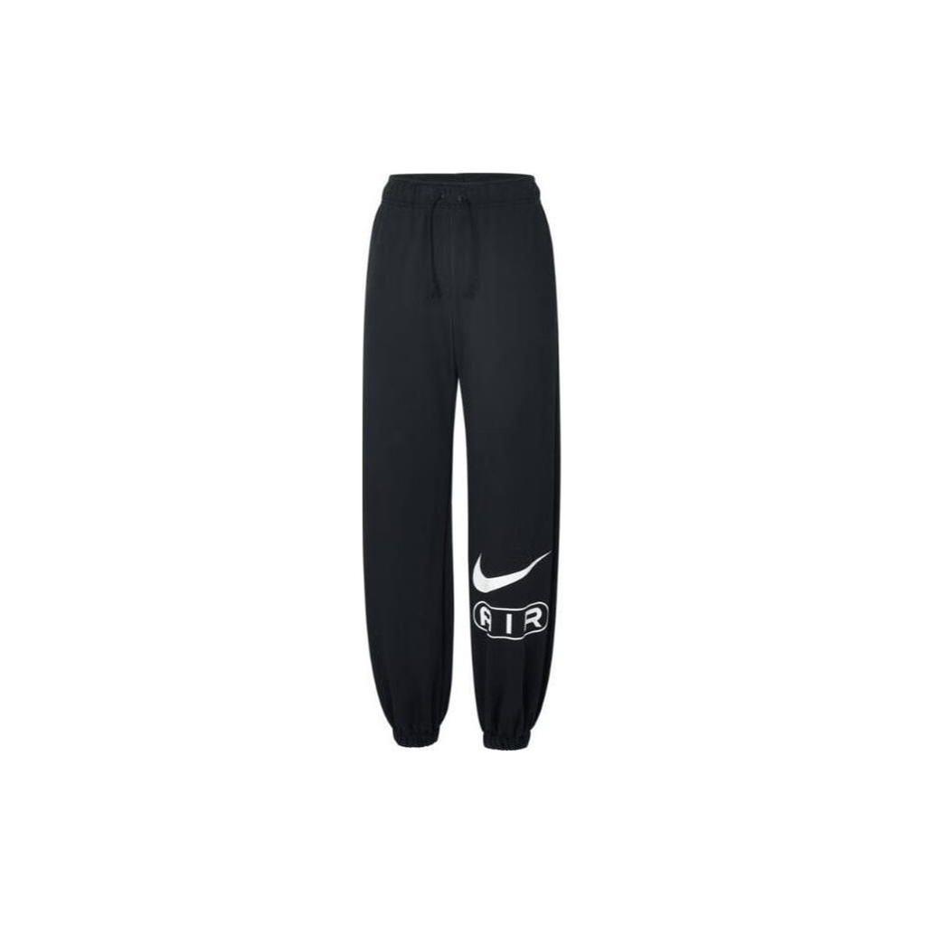 Nike Letter Logo Print Drawstring Casual Cuffed Knit Sports Pants Women Bottoms Black FN1903-010