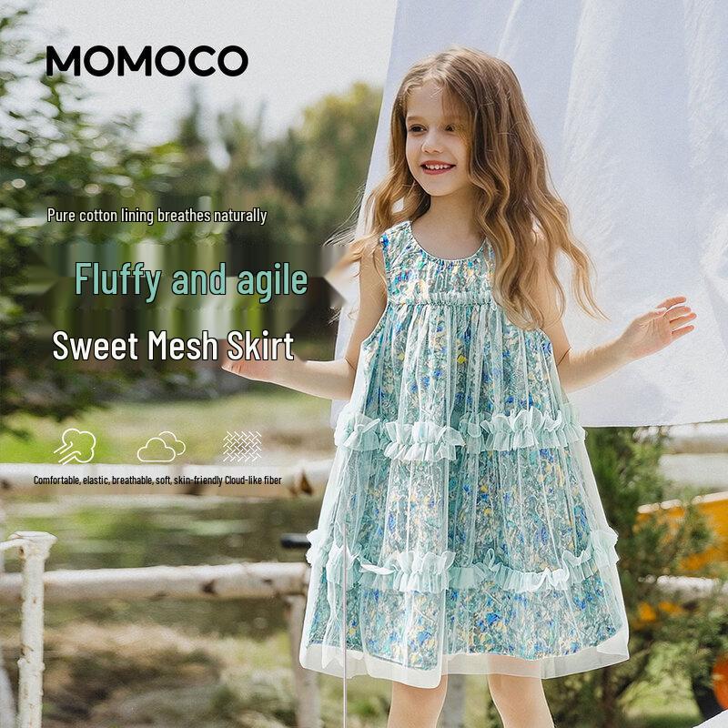 MOMOCO Girls  Sweet Sleeveless Princess Summer Dress 110