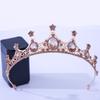 DIEZI Luxury Elegant Purple Rose Red Crystal Crown Hair Accessories Tiara Women Party Rhinestone Bridal Crown New Hair Jewelry