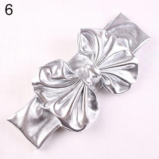 Diadema con lazo grande dorado para niñas pequeñas, turbante elástico con nudo para envolver la cabeza