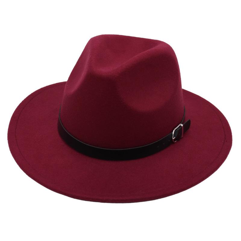 Nostalgiczny Cylinder Kapelusz Jazzowy Studio Klamra do Paska Męska i Damska Kapelusz Filcowy Model Cienia Kapelusz Wełniany Styl Hepburn