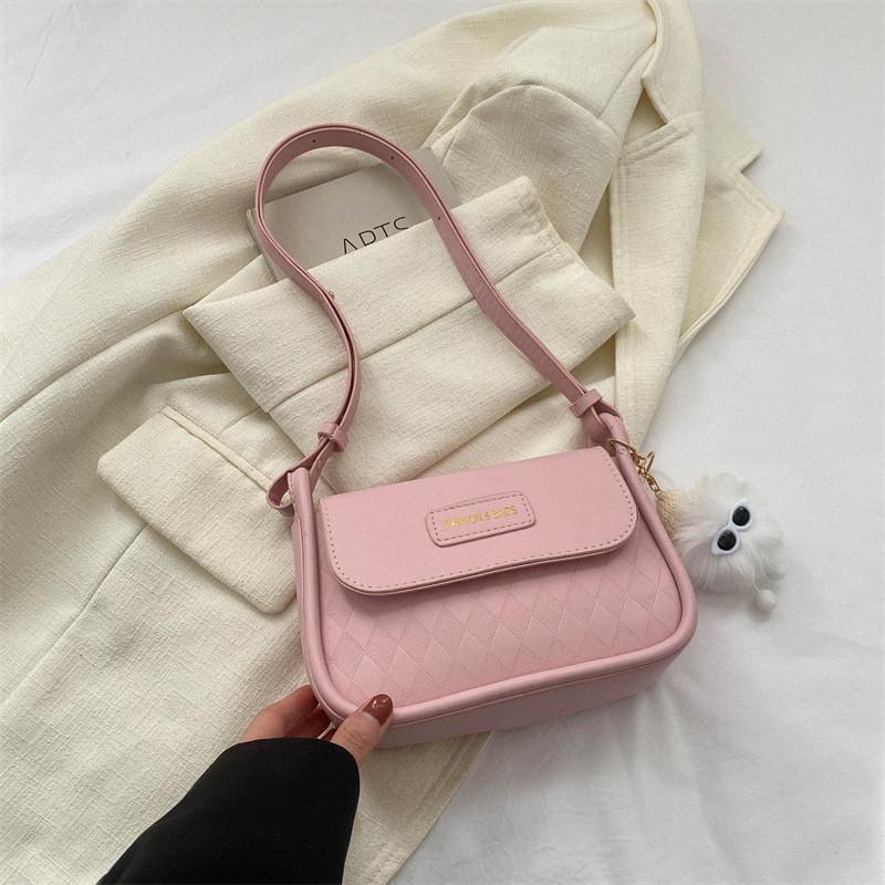 Trendy Minimalist Small Square Bag For Women Street Style Pu Leather Handbag
