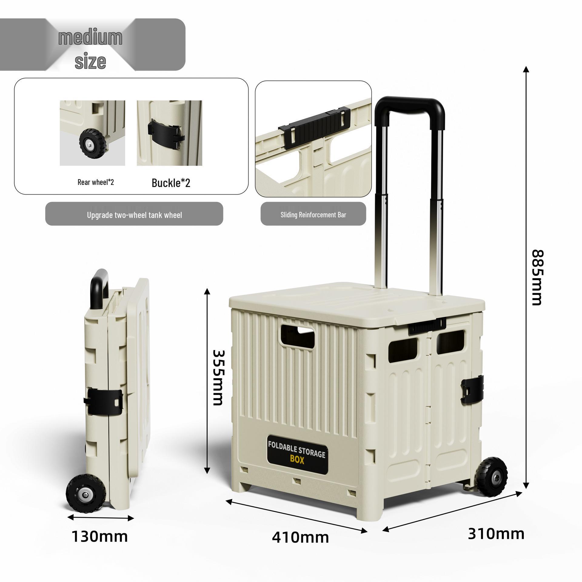 Large Capacity Multifunctional Folding Grocery Cart - Portable Vegetable Storage Trolley