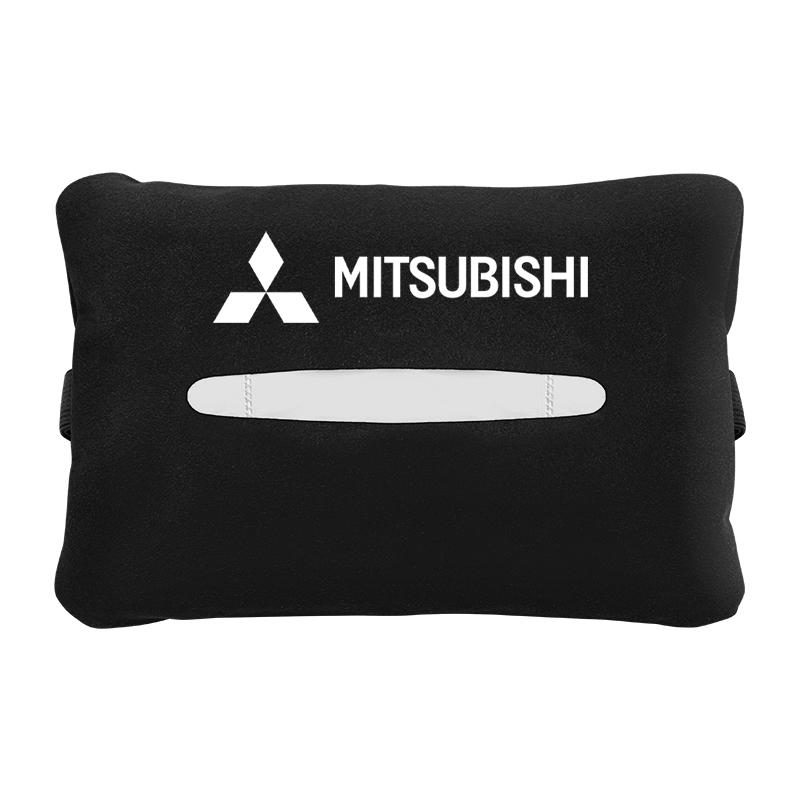 

Car Armrest Box Seat Back Portable Tissue Box Suede Tissue Bag For Mitsubishi Lancer Asx Outlander Pajero l200 Galant чорний