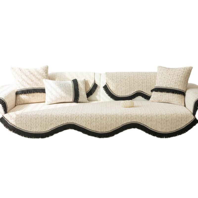 High-Grade Chenille Sofa Cushion, All-Season Non-Slip Sofa Cover Towel, Light Luxury Seat Cushion, Special-Shaped Backrest, Machine Washable