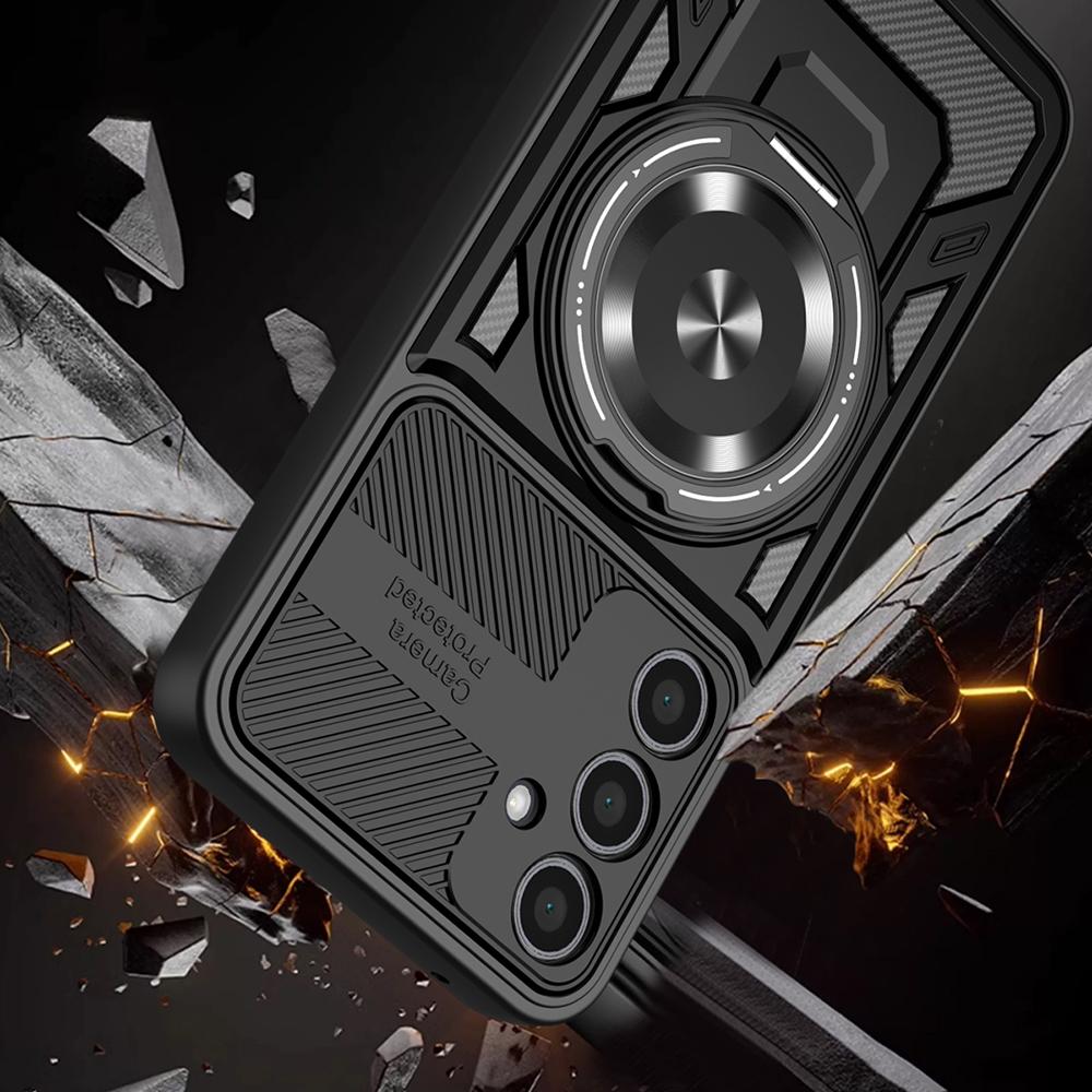 For Samsung Galaxy A36 5G Magnetic Case Rotating Kickstand TPU+PC Phone Cover
