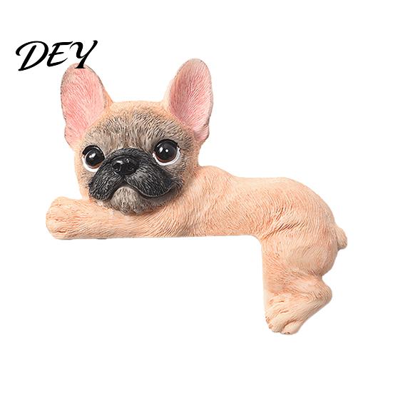 Cute Frenchie Room Decor 3D French Bulldog Resin Light Switch Cover, Cartoon Dog Wall Socket Art Decal Decor, Self-Adhesive Animal Plate Sticker