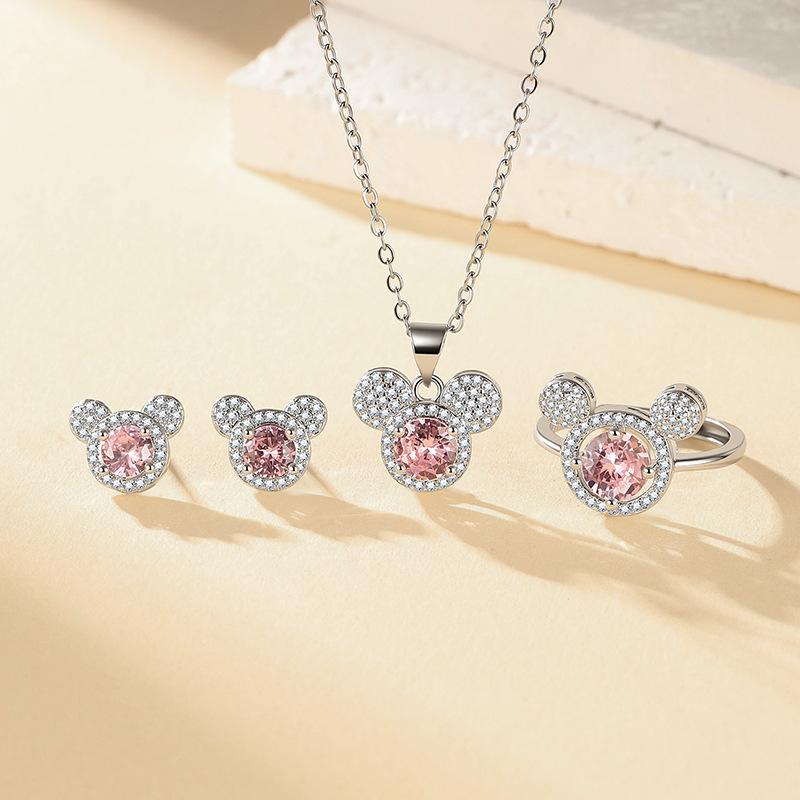 Mehrfarbiges Edelstein Königin Krone Halskette, Ring, Ohrringe & Anhänger Set für Frauen