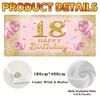 2D 18th Happy Birthday Garage Door Banner Pink Gold Balloon Background