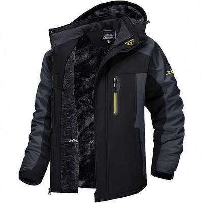 Winter New Men's Ski Jacket Large Size Loose Velvet Thickened Hooded Warm Cotton