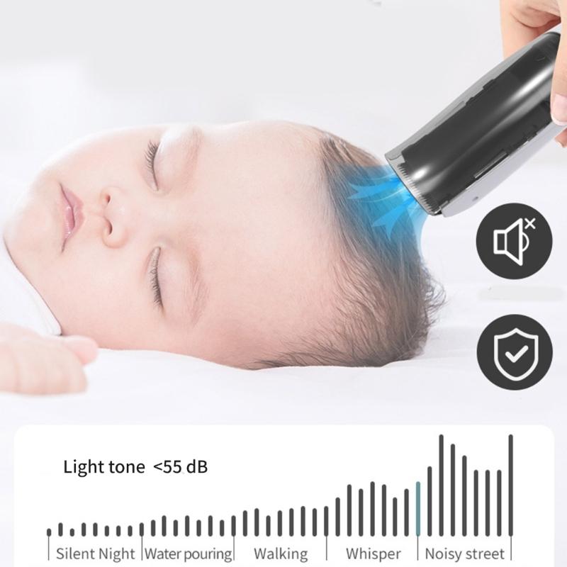 Kids Cordless Hair Clippers 3 Guide Comb Built In Suction Quiet Trimmer for Baby Safe Rechargeable Trimming Tool
