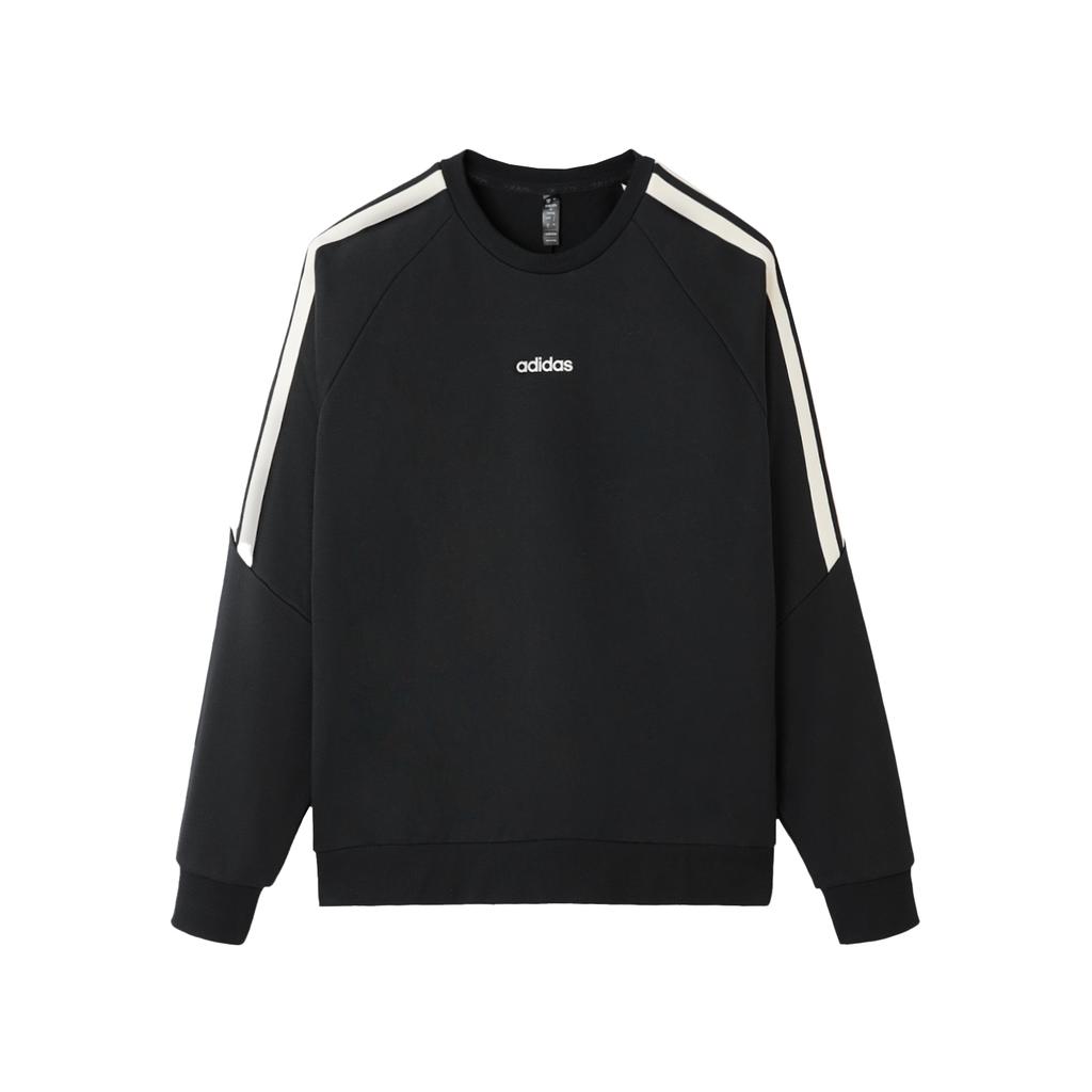 Adidas Striped Crew Neck Comfortable Long Sleeve College Sweatshirt Men sweatshirt Black KA2562