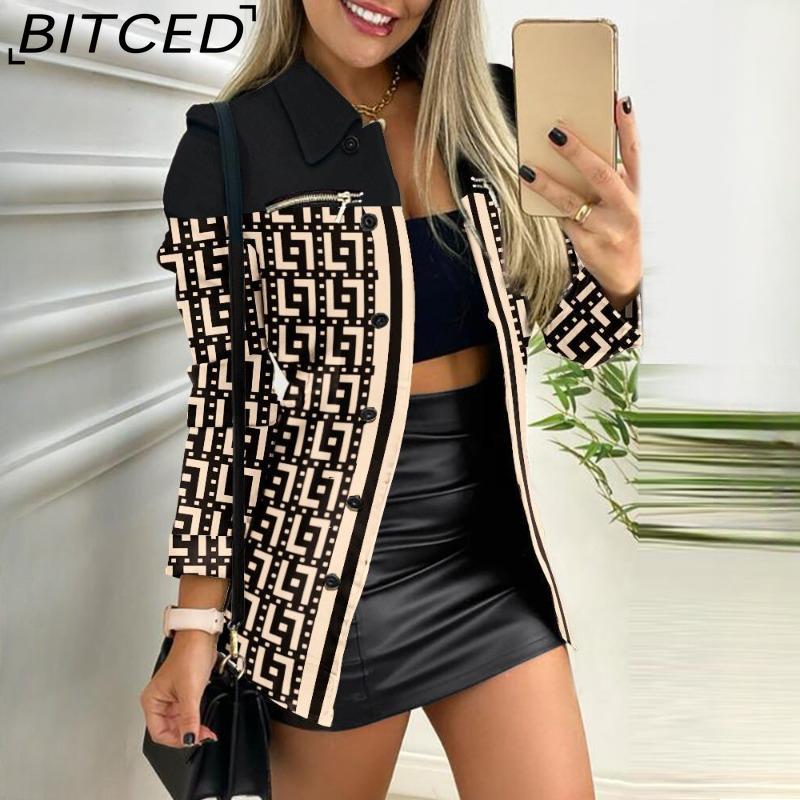 BITCED Jachete și paltoane cu mâneci lungi, cu mâneci lungi, cu zăbrele, ocazional, de epocă