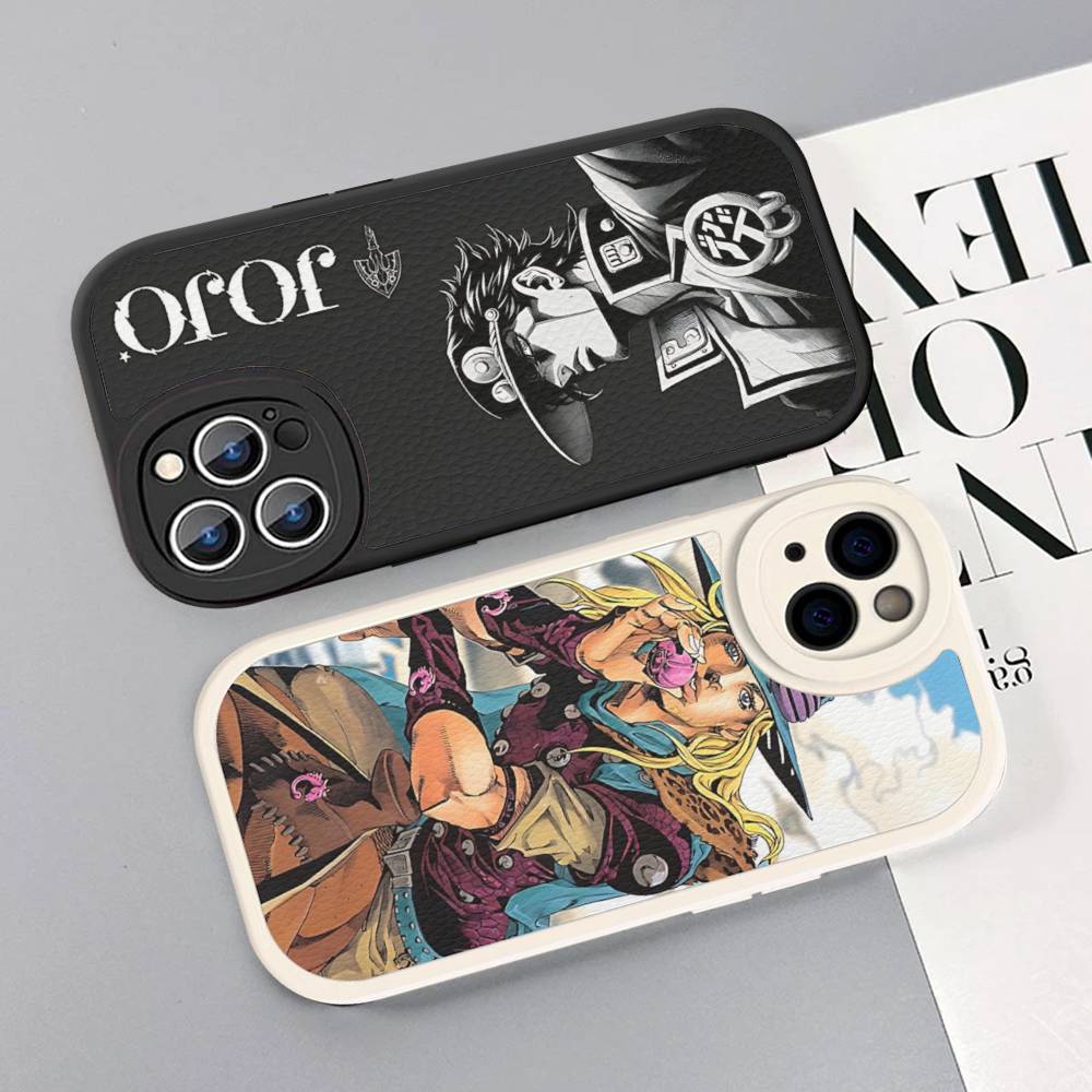 Anime J-JoJo Klassisch B-Bizarre A-Abenteuer Handyhülle Für IPhone 16 15 14 11 12 13 Pro Max Plus Rückseite Lederhülle