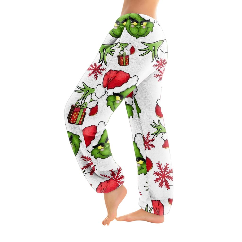 Women's Solid Color Trousers With Cuffs Casual Pants And Pajama Pants