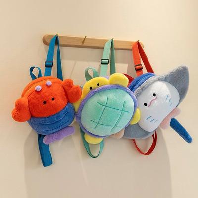 Cartoon Devil Fish Plush Doll Bag Underwater World Cute Little Turtle Claw Doll Backpack