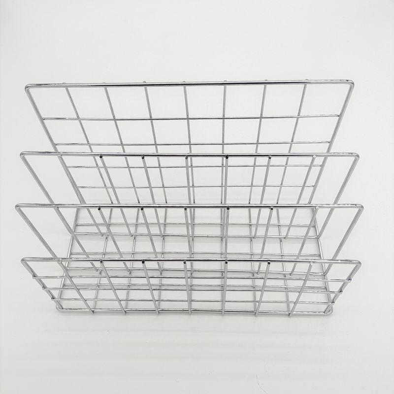 Nordic Style Wrought Iron Metal Three Grid Bookshelf, Home Office Desktop Storage Rack, Wrought Iron Simple Storage Rack