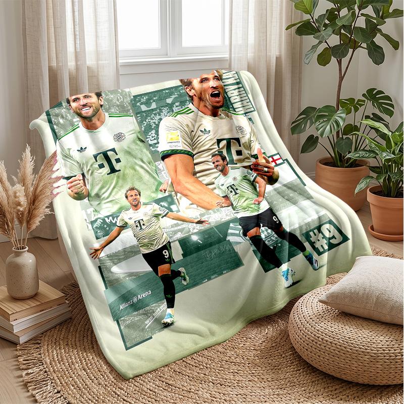 Harry Kane Theme Blanket Soft Flannel Blanket Plush Throw Blanket Cozy Sofa Bed Blanket for Home Decor