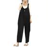 Women Fashion Sleeveless Dungarees Loose Cotton Long Playsuit Jumpsuit Pants