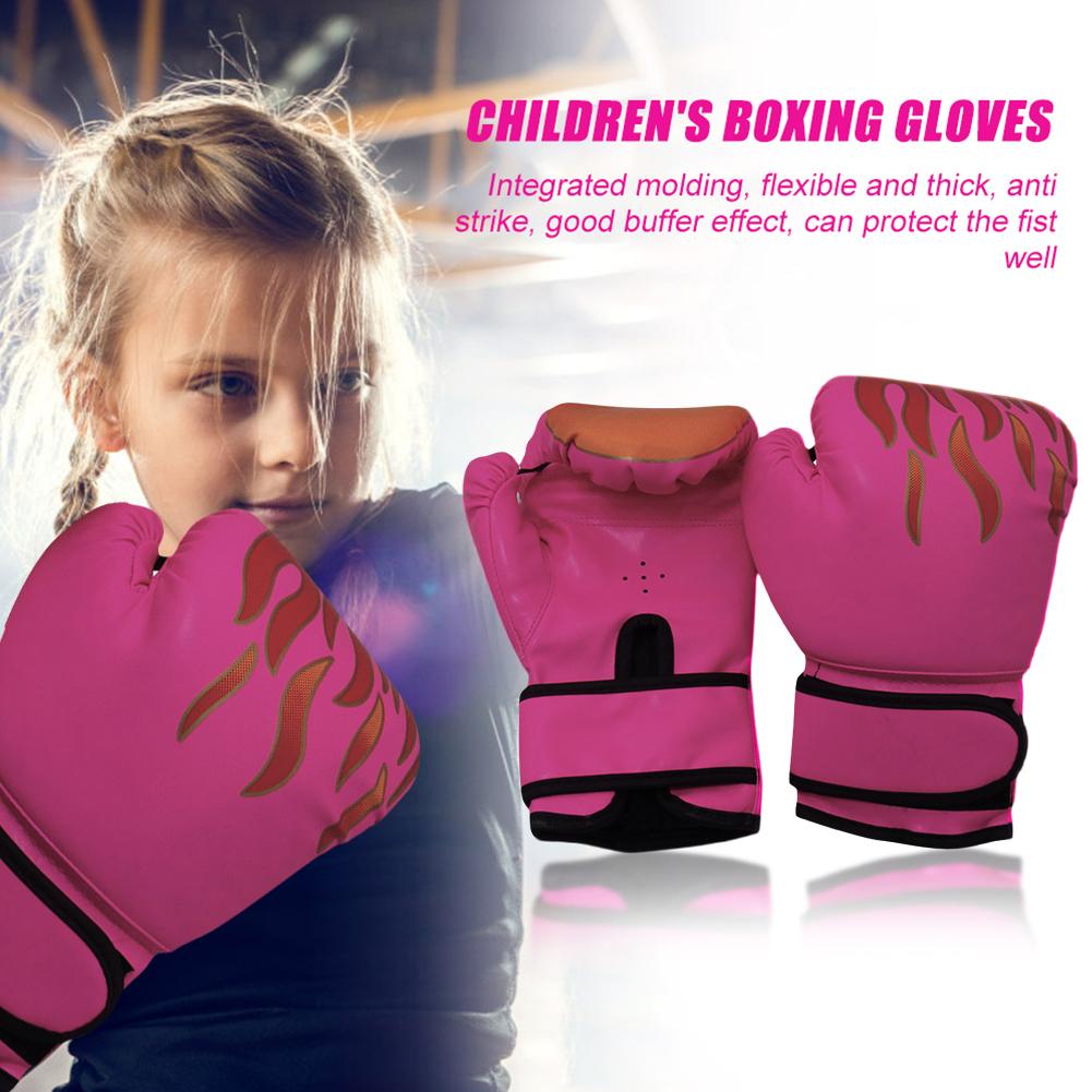 2pcs Boxing Training Fighting Gloves Kid Breathable Sparring Karate Flame Gloves for Effective Working-out Accessories