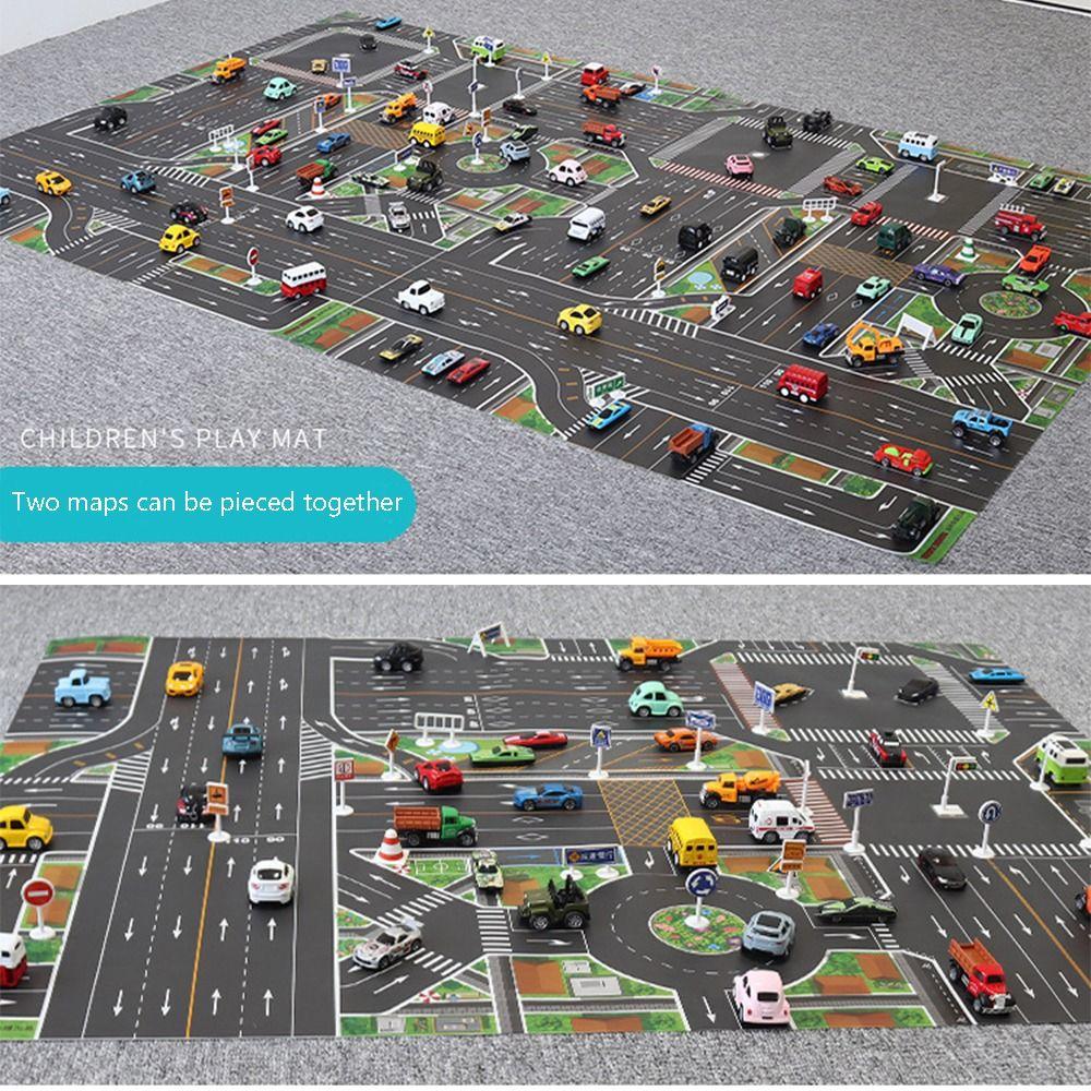 Mats Road Carpet Playmat City Parking Lot Roadmap Climbing Mats Toys DIY Traffic Road Signs