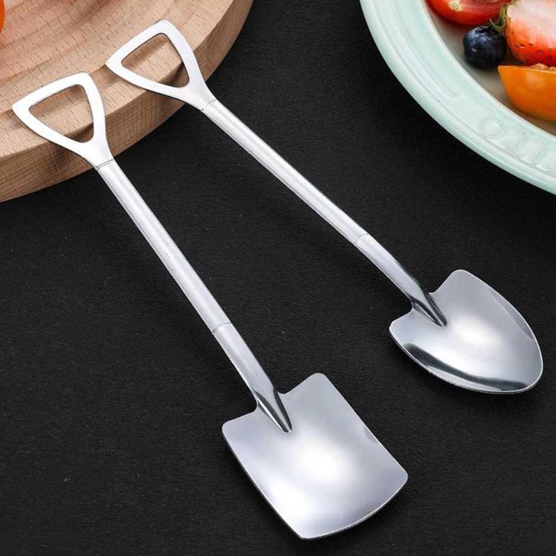 10 szt. Łyżeczki w kształcie łopaty, łyżeczki deserowe, urocze łyżeczki w kształcie łopaty, łyżeczki doniczkowe ze szpicem do mieszania kawy, owoców i deserów