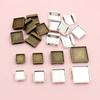 10pcs Fits 10-20mm Square Cabochons Flat Slider Spacer Blank Base Settings Tray For 11mm Flat Leather Cord DIY Jewelry Making