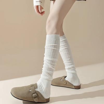 Bas pour femmes JK Filles Chaussettes hautes jusqu'aux genoux Bas cuissardes Style collège Couleur unie Noir Blanc Gris Chaussettes Bas cuissardes