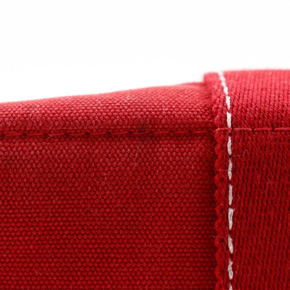 HERMES Deauville PM Handbag Red canvas Women Used