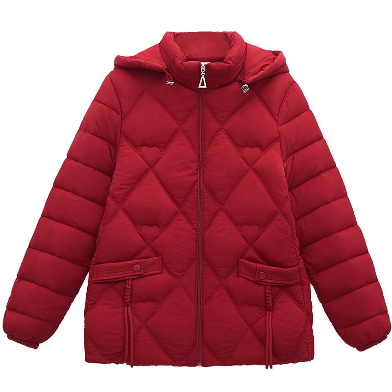 Winter Down Cotton Cotton Jacket Women's Warm Padded Jacket 2025 New Fashion Long Sleeve Removable Hat, Short Slim Fit