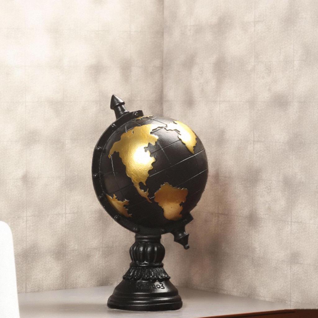 Vintage American-Style Globe Piggy Bank - Creative Resin Ornament