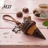 Ice Cream Cone Keychain Pendant, Bag Charm with Braided Lanyard, Backpacks Hanging Accessory Lightweight
