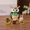Owl Jewelry Box Small Figurine, Metal Handicraft, Luxury and Retro Style, Desktop Jewelry Box Figurine