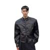 Men's High-Street Deconstructed Leather Jacket with Shoulder Pads - Cool Autumn Motorcycle Design