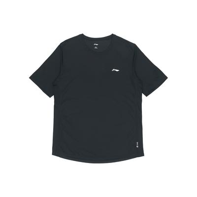 Camiseta Masculina de Manga Curta e Gola Redonda de Tricô Respirável de Secagem Rápida Tops Preto AHSR591-2