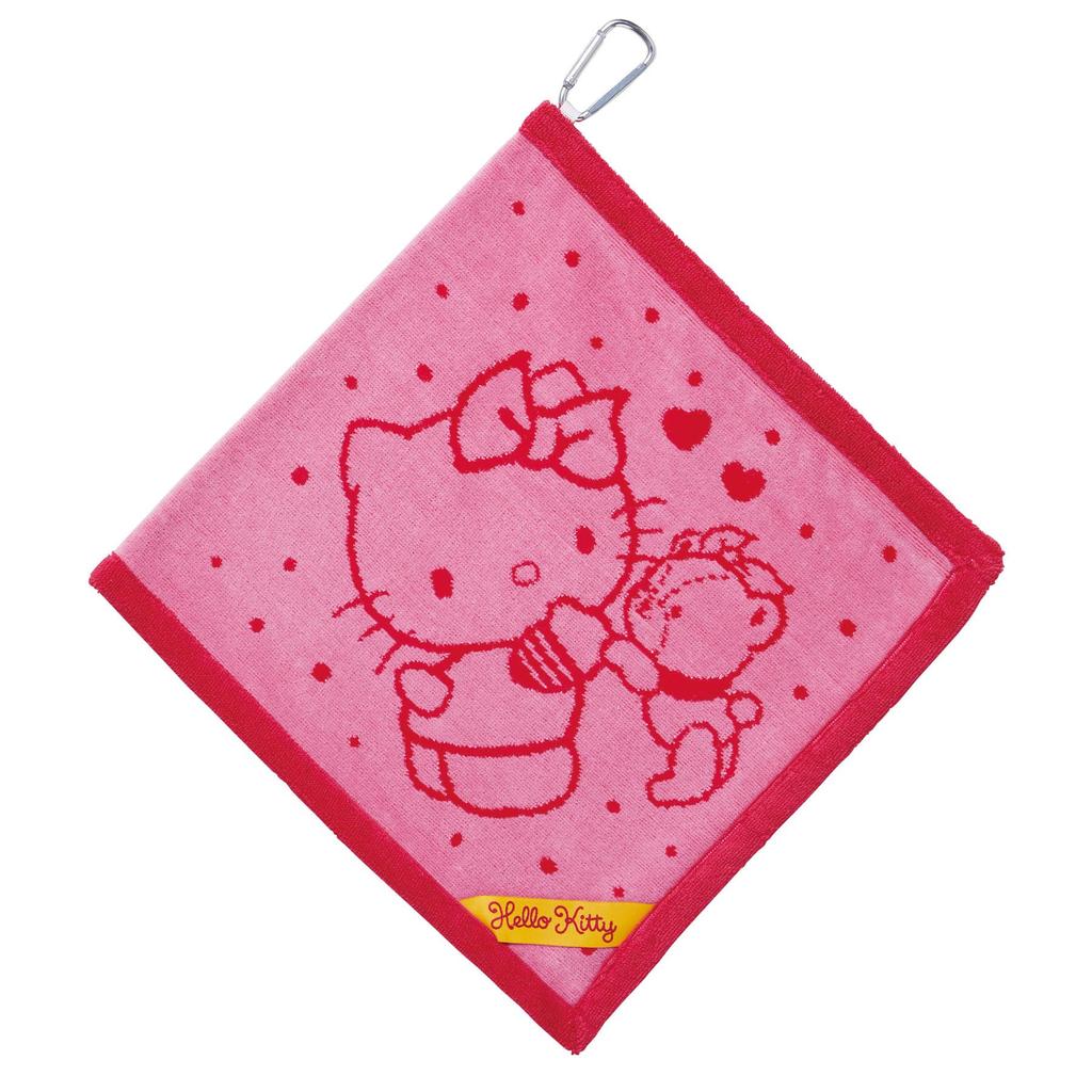 Marushin Cleaner Sanrio Hello Kitty Dot Friendly Golf Character Ball Ball Club Cleaner with 3005068200 Towel, Towel, Beginner's Towel, Cloth,
