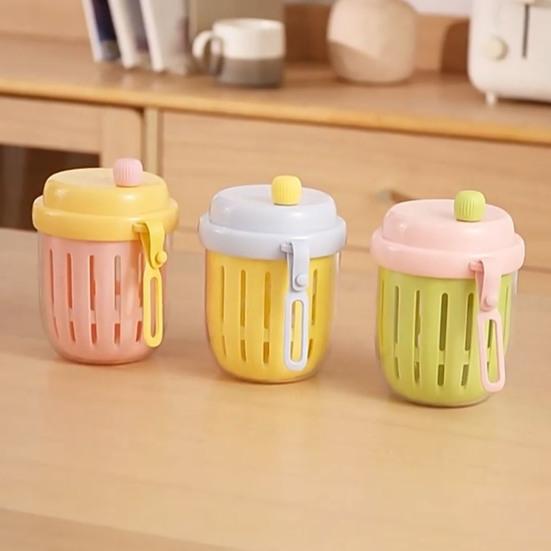 Fruit Salad Cup with Fork Leak Proof Airtight Container Double