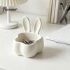Cute Room Decor 3D Printed Rabbit Storage Organizer, Bunny Ears Desktop Container for Desk Organizer Keys Jewelry, Decorative Plastic Tray Living