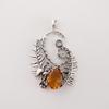 Natural Citrine Gemstone Silver Pendant 1.8" , 925 Sterling Silver Women Jewelry, Yellow Stone Jewelry, November Birth-Stone Gift CP-42-7