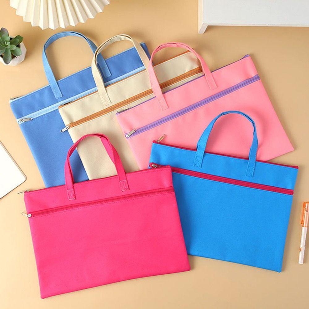 Zipper File Bag Large Capacity File Folder Stationery Dustproof A4 Envelope Folder  School Office